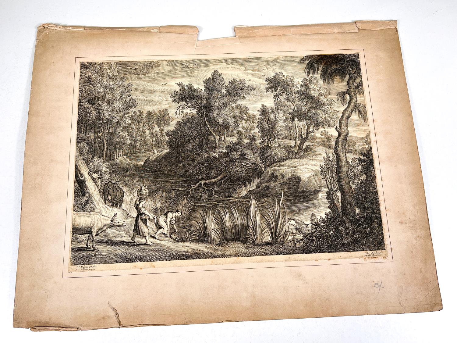 ENGRAVINGS after Bergheim and Rubens 18th century and 2 other earlier prints - Image 5 of 5