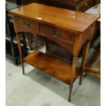 A reproduction 2 tier side table with undershelf