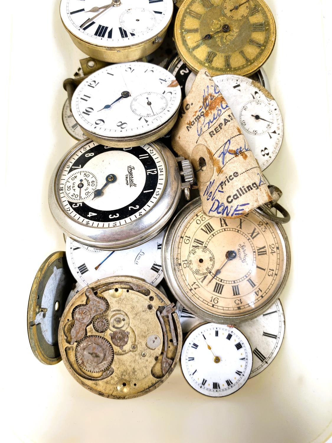 A large collection of pocket watch movements etc - Image 2 of 3