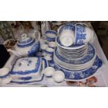 A Villeroy and Boch Burgenland part blue and white dinner and tea service (approx 30 pieces)