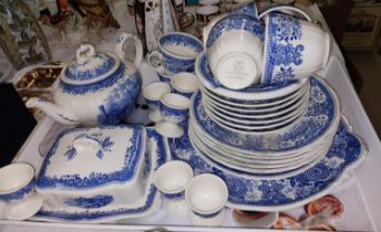 A Villeroy and Boch Burgenland part blue and white dinner and tea service (approx 30 pieces)