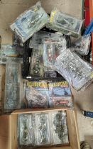 A large collection of diecast scale models of helicopters in blister packs etc. Amer.com and other