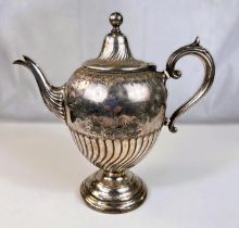 A Liverpool Football related silverplated 1893 season teapot prize presented by George Hadfield