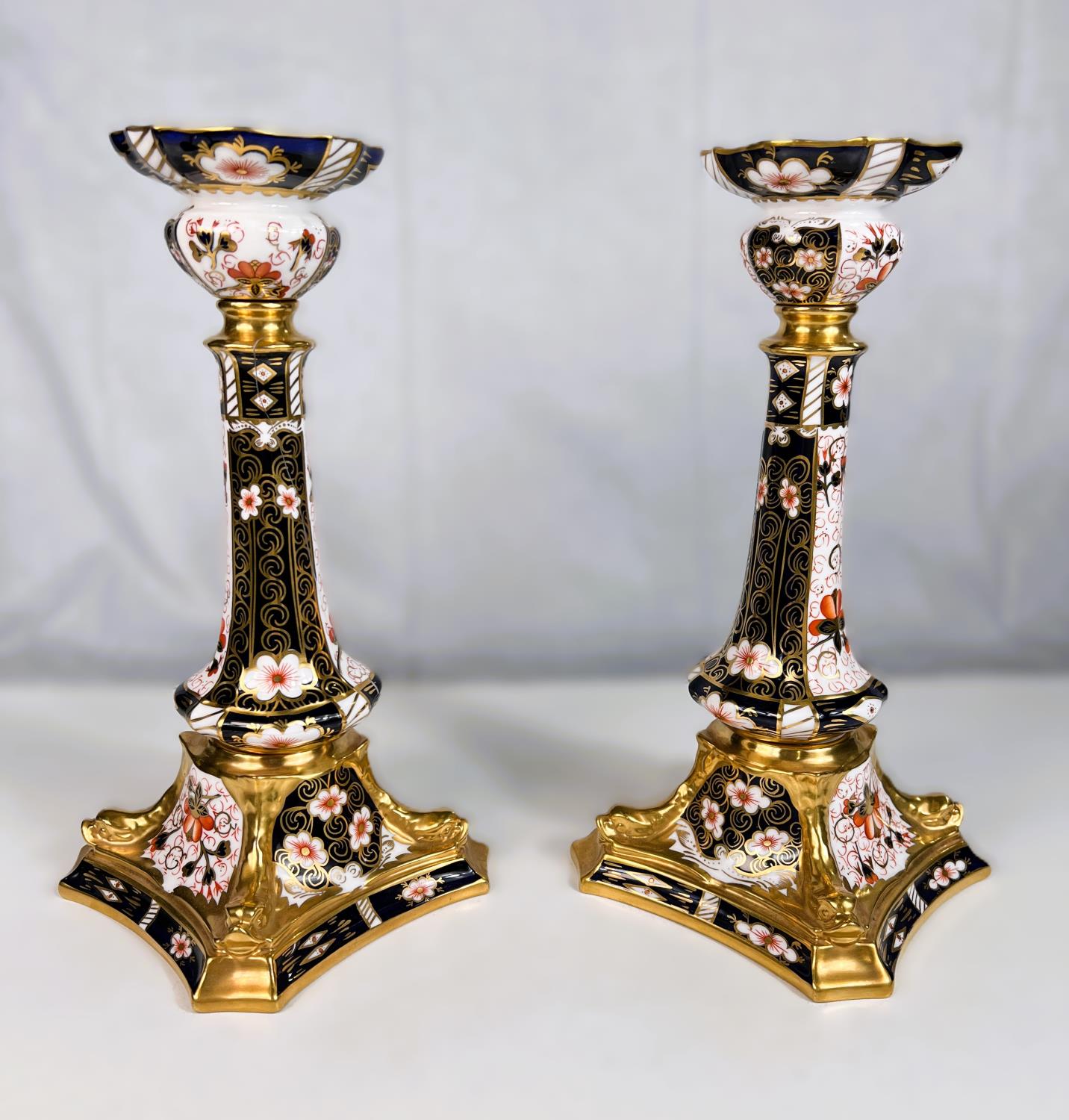 A pair of Royal Crown Derby candlesticks (1 a.f.) - Image 2 of 5