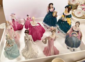 A selection of 10 small Coalport ladies