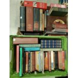 A collection of Charles Dickens leather effect bound works and a selection of other books; a