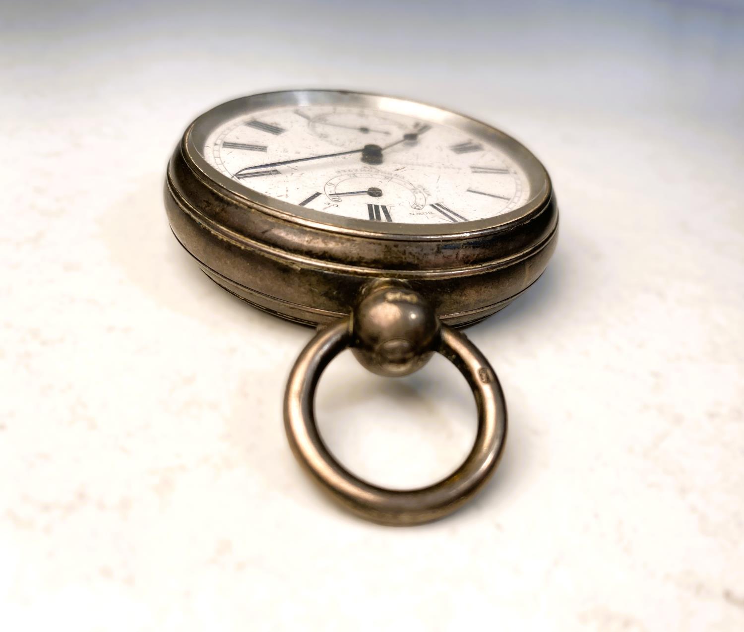 An open faced key wound gent's silver cased chronometer / pocket watch by Sam Wooton, London - Image 4 of 5