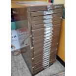 A useful 20 tray drawer collectors/ watch makers cabinet