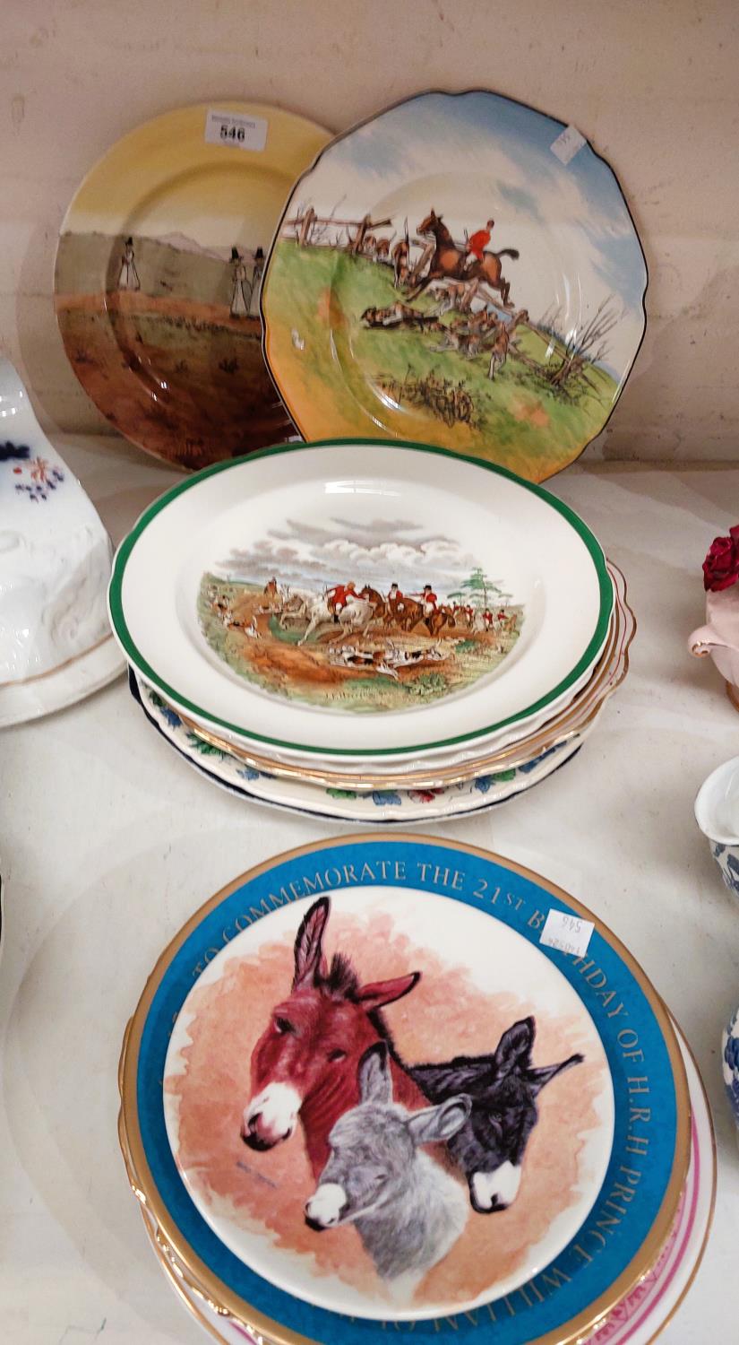 A large selection of decorative plates including Royal Doulton, Spode, Masons and collectors plates