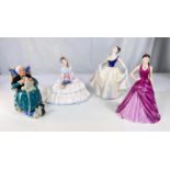 Royal Doulton: five ceramic figures 'Twilight' HN 2256, 'The Old Balloon Seller' HN 1315, '