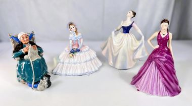 Royal Doulton: five ceramic figures 'Twilight' HN 2256, 'The Old Balloon Seller' HN 1315, '