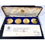WINSTON CHURCHILL: A rare and collectable cased set  of 22 carat hallmarked gold Churchill