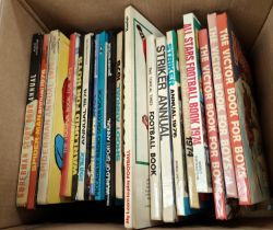 A good selection of 1970's annuals, Shoot, Strike, Spiderman, Superman, Star Trek, etc