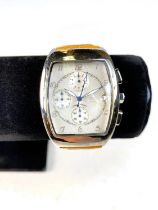 A gent's Mercedes-Benz wristwatch with white dial and roman numerals, 3 subsidiary mother-of-pearl
