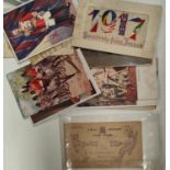 WWI: A Field Service postcard with pencil dedication and other cards