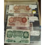 GB Banknotes with 10/- (7) includes scarce O'Brien "A" replacement note £1 (16) and Isle of Man £5