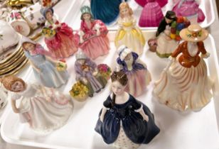 A selection of 10 small Royal Doulton figures:- Cissie HN1809, Bo Peep HN1811, Penny HN2424, Old