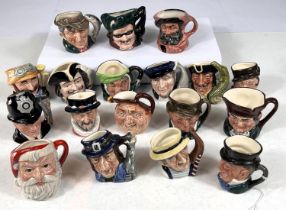 18 small Royal Doulton character jugs