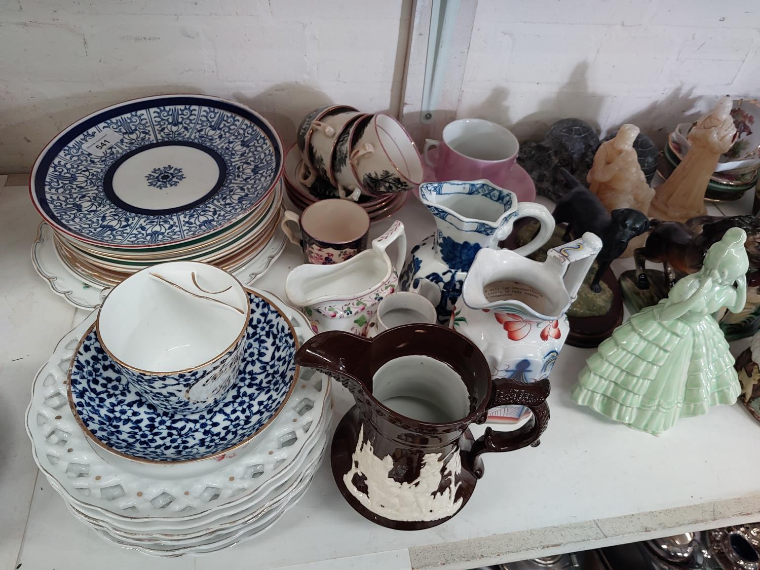 A collection of 19th century and later pottery including Royal Worcester plates, jugs, hunting - Image 2 of 3