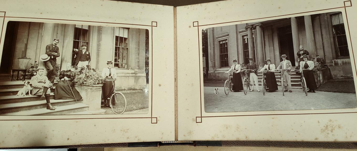 A MOST INTERESTING COUNTRY ESTATE photograph album to include images of skeletons, bicycle riders, a - Image 8 of 9