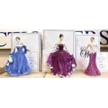 Royal Worcester: Three limited edition ceramic figurines, 'High Society' 338/7500, 'Crystal