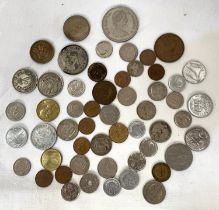 A collection of world coinage including Kon, etc