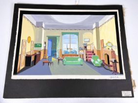 LAMBERT SMITH (British 20th century) - gouache on paper , theatre set design for flare path (Terence