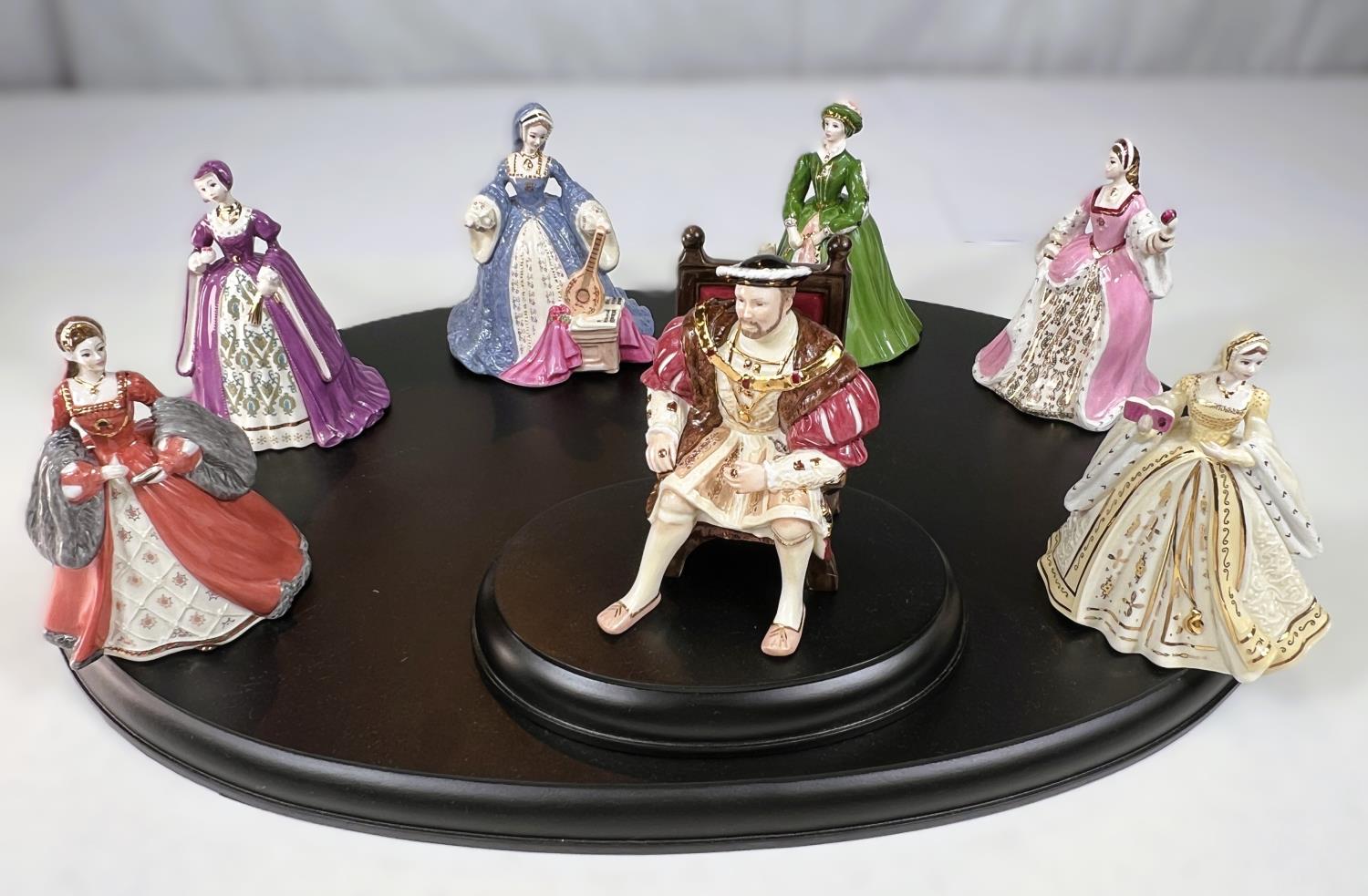 Coalport: Henry VIII & Wives limited edition group 120/500, on stand with box and certificate