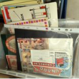 A collection of transport trains ships and planes ephemera Cunard etc; a collection of vintage