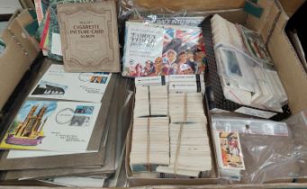 A collection of 1960's First Day covers, Brooke Bond cards and albums and cigarette cards in