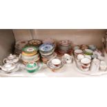 Four small ceramic teapots Noritake, Spode and a large collection of tea cups and saucers some