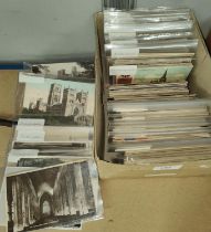A collection of hundreds of early 20th century and onwards postcards, churches, seaside etc