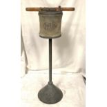 A 19th century metal posser with pump to the top and collectors items and vintage kitchenalia,