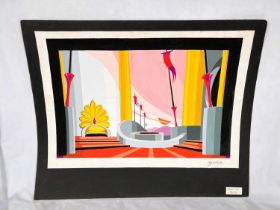 LAMBERT SMITH ( British 20th century ) - gouache on paper , theatre set design for salome , signed ,