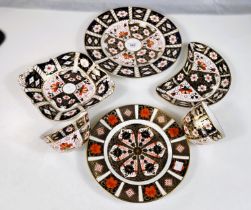 Six items of Japan pattern Crown Derby including plate, 27cm, plate 22cm, square dish and demi-