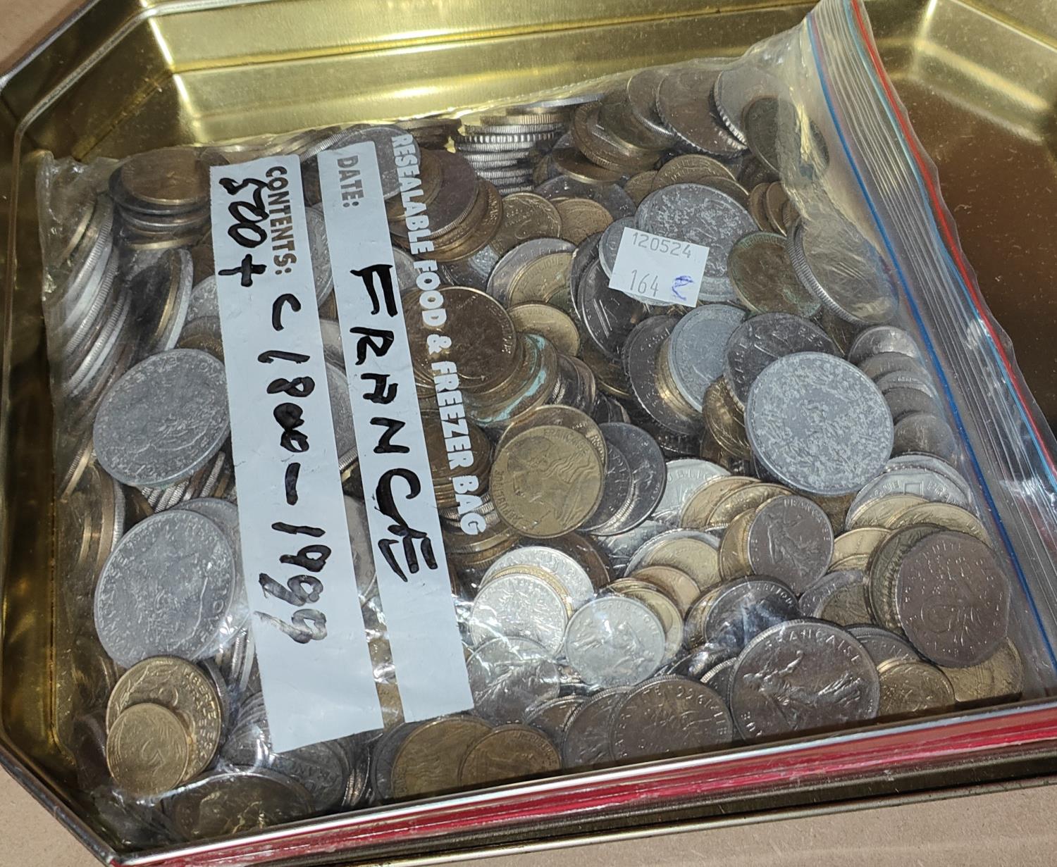 A large collection of French and other European coins