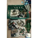 A larger scale Thunderbird 1 model and Thunderbird 2 models and a collection of WWII die-cast