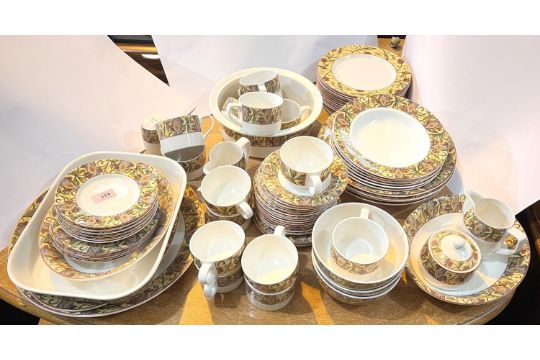 A Doulton 'Everyday' part service in 'Cinnabar' design comprising approx. 26 pieces (plus 6 dinner - Image 1 of 3