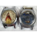 A vintage Walt Disney 'Snow White' novelty wrist watch and a Timex vintage digital watch.