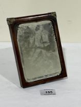 An early 20th Century mahogany folding campaign shaving mirror. 7" high, c. 1900