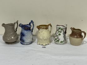 Five 19th century jugs.
