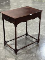 A 19th century mahogany spider-legged side table with two end frieze drawers. 24" wide