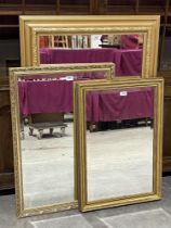 Three gilt framed mirrors