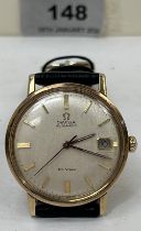 An Omega Seamaster De Ville gentleman's wristwatch, gold cased, the frosted dial with date