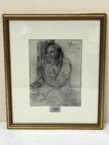 ENGLISH SCHOOL 20TH CENTURY. Figure study. Bears a signature "Kyffin", initials "KW" and date '21.