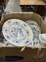 Two boxes of J&G Meakin dinnerware