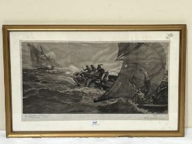 CHARLES NAPIER HEMY. BRITISH 1841-1917. A marine engraving by Willliam Heydemann 1866-1917. Signed