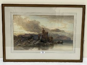 JAMES BAKER PYNE. BRITISH 1800-1870 Lake Maggiore. Watercolour. 12½" x 21"