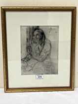 ENGLISH SCHOOL. 20TH CENTURY. Figure study. Bears a signature 'Kyffin', initials 'KW' and date '