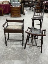 Two piano stools and a small folding chair (3).